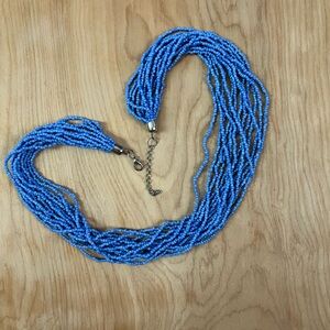 Periwinkle Blue Beaded Necklace